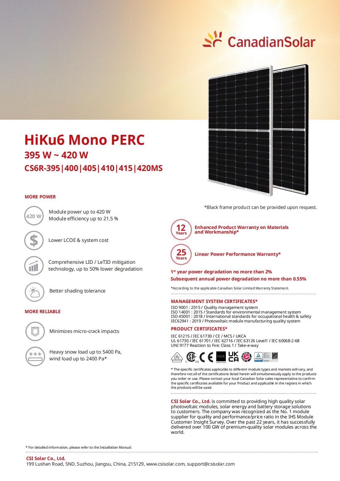 Canadian Solar 395-420W Solar Module customer image 2