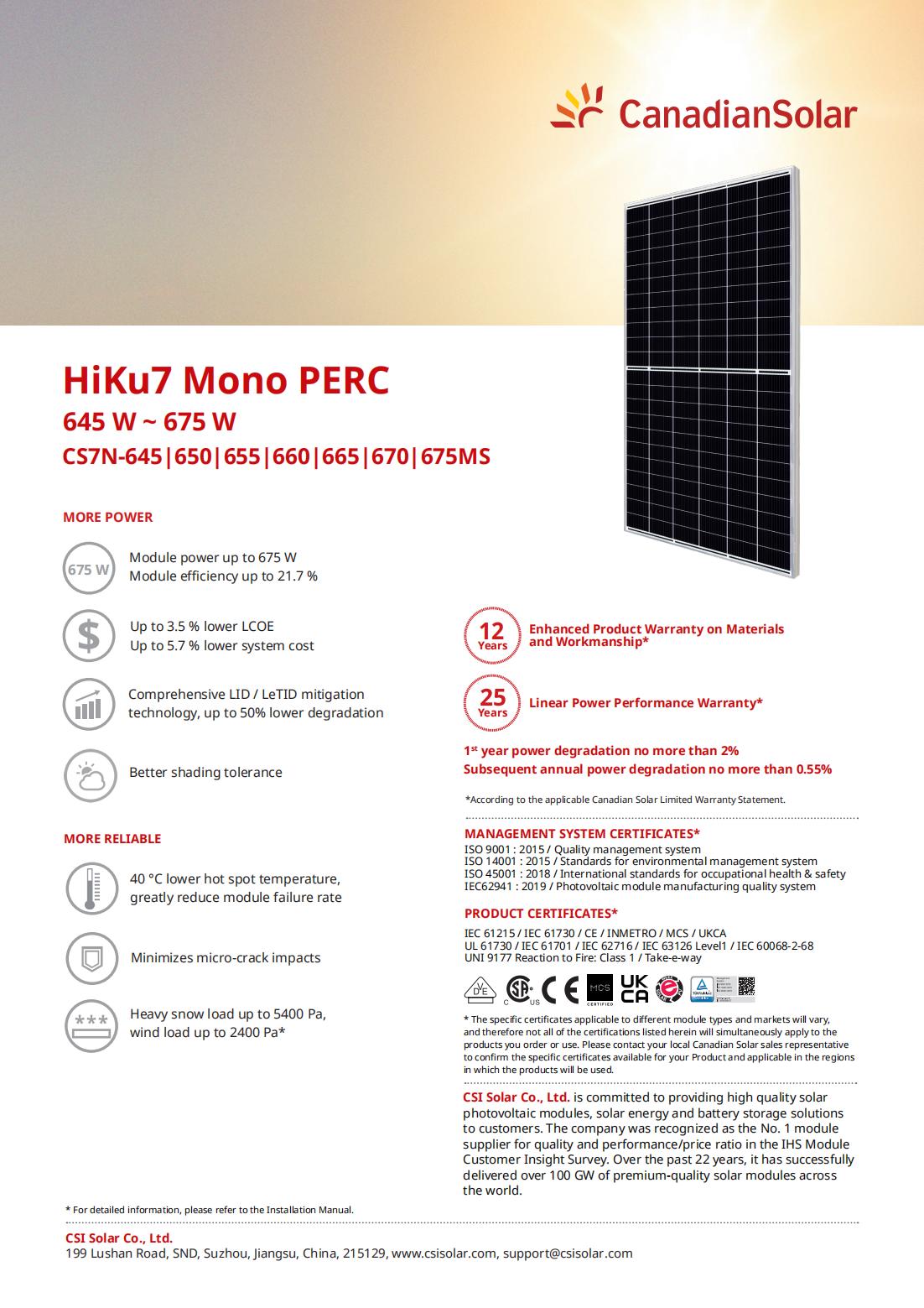 Canadian Solar 645-675W Solar Module customer image 2