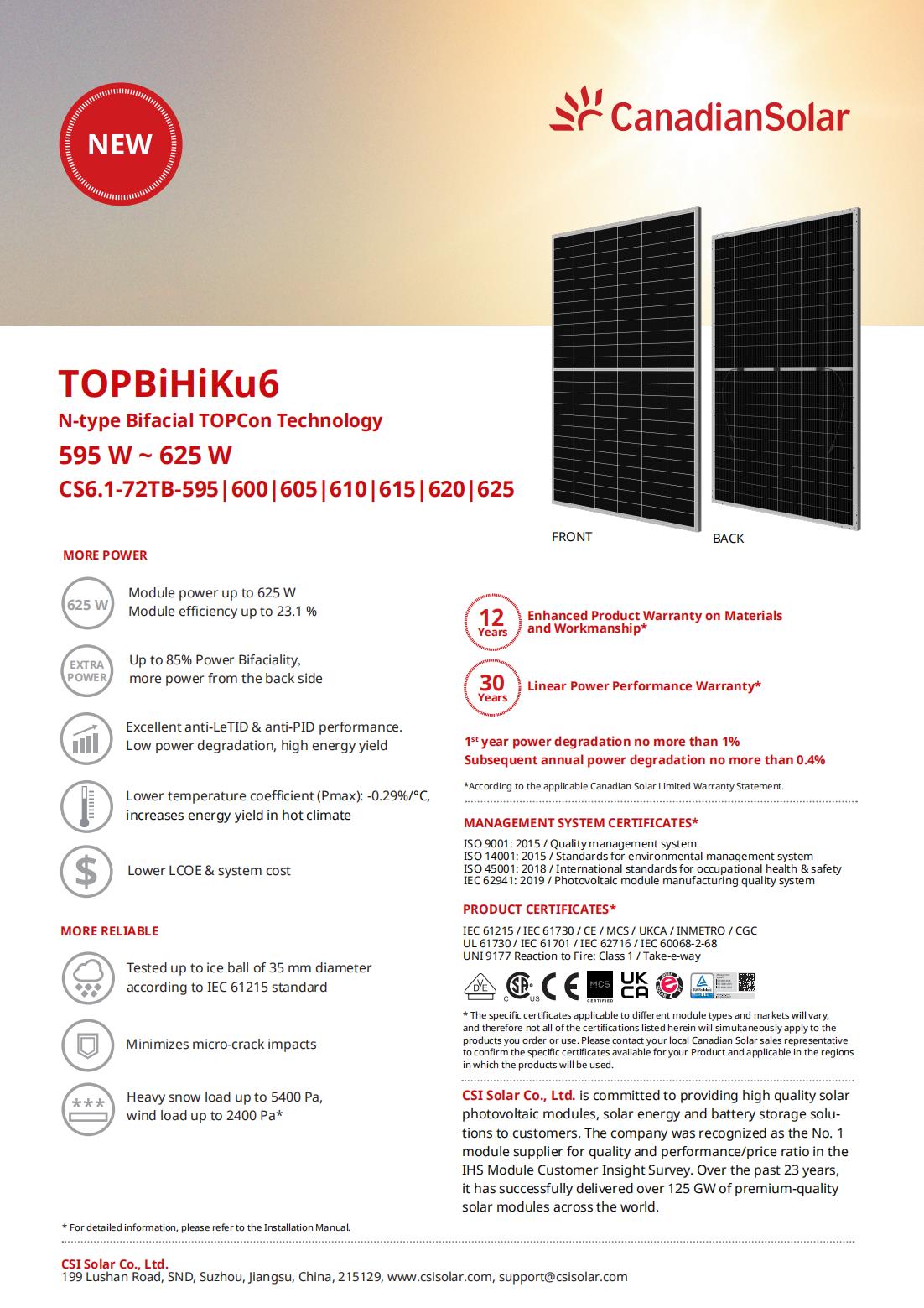 Canadian Solar Panels 595-625W customer image 2