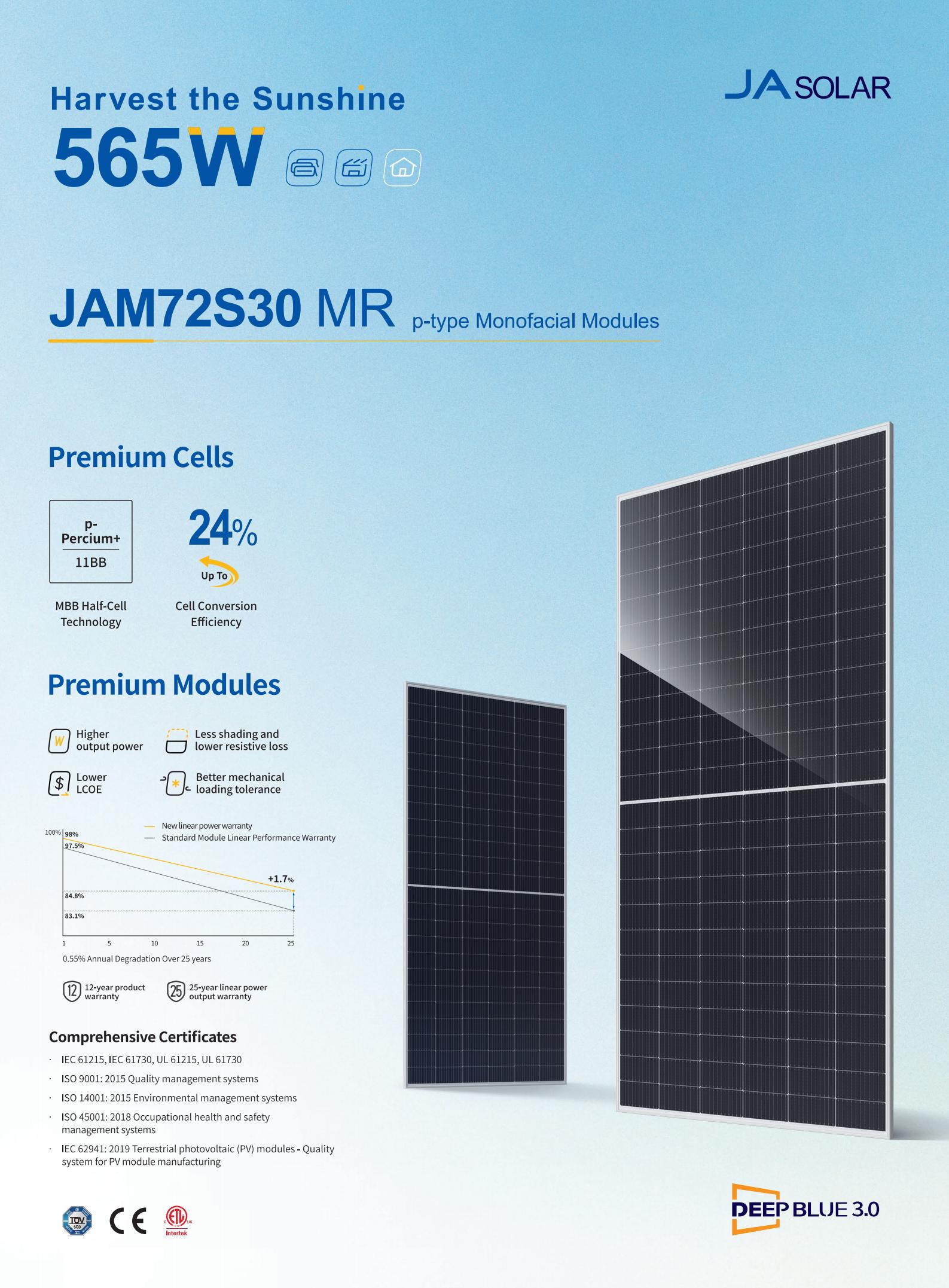 JA Solar JAM72S30 MR 540-565W Solar Module customer image 1